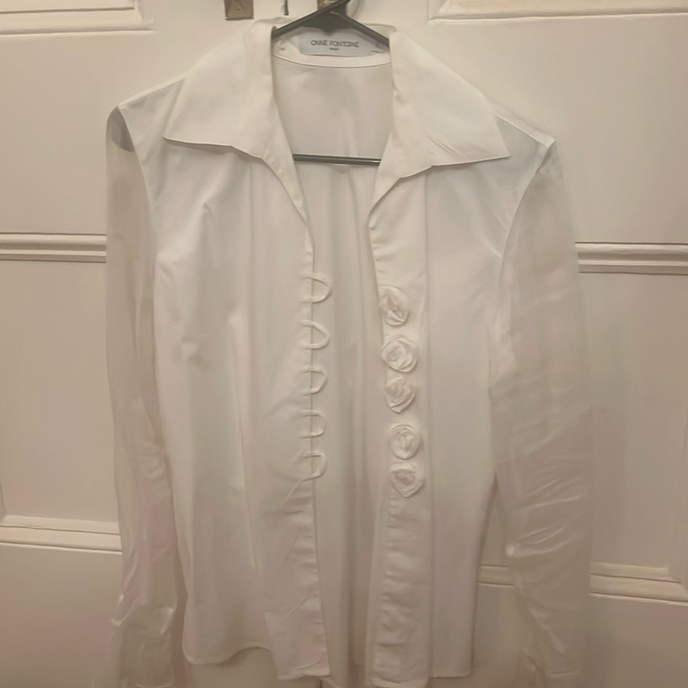 White Anne Fontaine  cocktail Blouse.